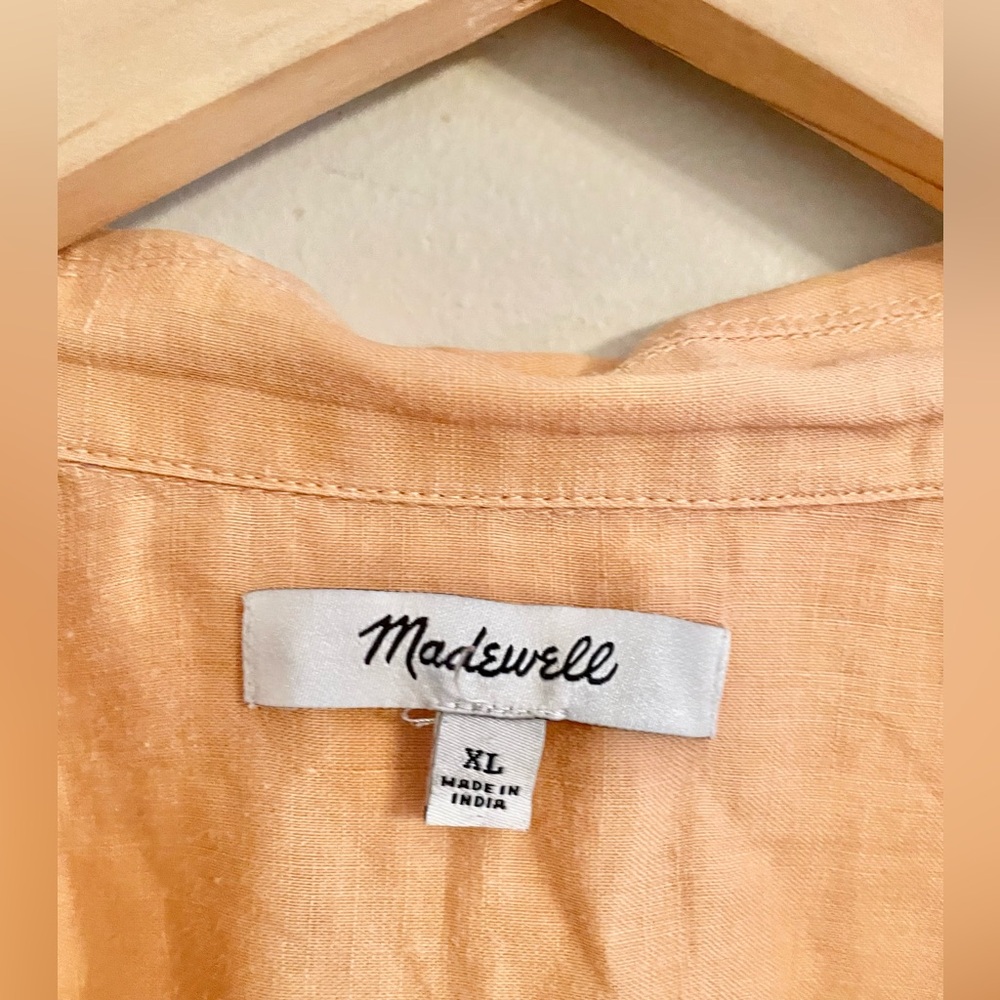 Madewell Resort Long Sleeve Button-Up Shirt Orange Size XL- EUC - Picture 6 of 10
